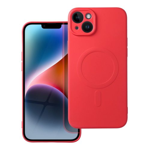 SILICONE MAG COVER tok kompatibilis a MagSafe-fel IPHONE 14 Plus készülékhez piros színben
