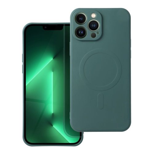 SILICONE MAG COVER tok kompatibilis a MagSafe-el az IPHONE 13 Pro számára, katonai zöld színben