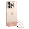 GUESS tok az IPHONE 14 Pro Max-hoz GUHCP14XHGCOHP (IML Electro Cam pánttal Áttetsző) rózsaszín