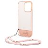 GUESS tok az IPHONE 14 Pro Max-hoz GUHCP14XHGCOHP (IML Electro Cam pánttal Áttetsző) rózsaszín