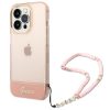 GUESS tok az IPHONE 14 Pro Max-hoz GUHCP14XHGCOHP (IML Electro Cam pánttal Áttetsző) rózsaszín
