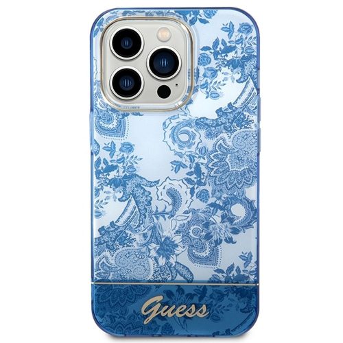 GUESS tok az IPHONE 14 Pro számára GUHCP14LHGPLHB (IML Electro Cam TDJ) kék