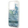 GUESS tok az IPHONE 14 Pro készülékhez GUHCP14LLFLSN (Liquide Glitter Flower) zöld
