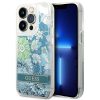 GUESS tok az IPHONE 14 Pro készülékhez GUHCP14LLFLSN (Liquide Glitter Flower) zöld