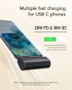 VEGER powerbank 5000 mAh beépített Type C PD QC3.0 3A 20W PlugOn (W0556) csatlakozóval, fekete