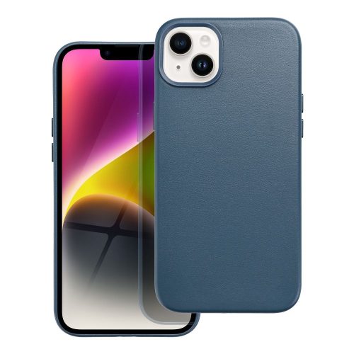 bőr MAG COVER tok IPHONE 14 Plus készülékhez indigókék színben