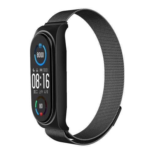 Strap METAL  XIAOMI Mi Band 5 / 6 fekete (01)