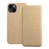 DUAL POCKET könyv típusú tok IPHONE 14 Plus arany színben