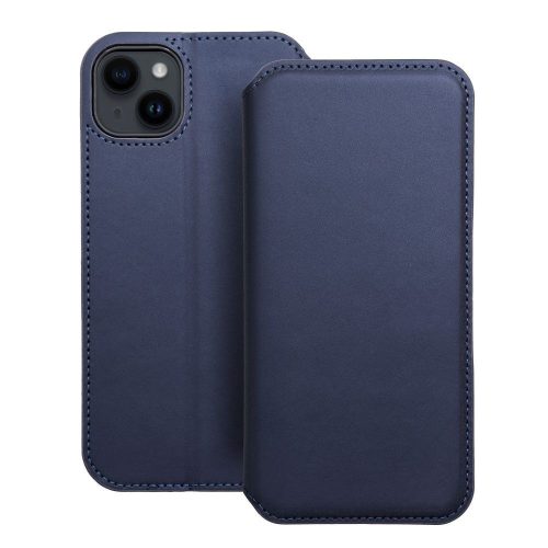 DUAL POCKET Book tok IPHONE 14 Plus-hoz, tengerészkék színben
