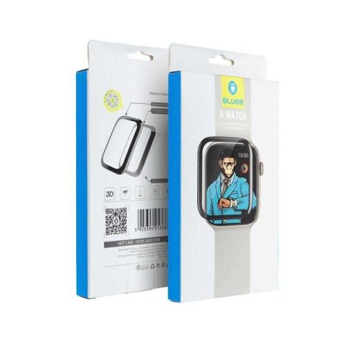 5D Mr. Monkey üveg - Apple Watch 7 / 8 / 9 41MM fekete (Erős HD)