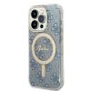 GUESS szett iPHONE 14 Pro-hoz kompatibilis MagSafe technológiával GUBPP14LH4EACSB (Csomag / Tok + Töltő / 4G) arany kék