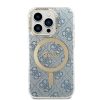 GUESS szett iPHONE 14 Pro-hoz kompatibilis MagSafe technológiával GUBPP14LH4EACSB (Csomag / Tok + Töltő / 4G) arany kék