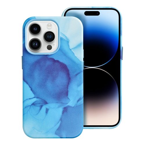 bőr MAG COVER tok IPHONE 14 Pro készülékhez kék splash