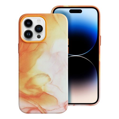 bőr MAG COVER tok IPHONE 14 Pro Max készülékhez narancs színben