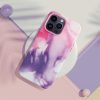 bőr MAG COVER tok IPHONE 14 Plus-hoz lila splash