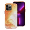 bőr MAG COVER tok IPHONE 13 Pro számára, narancssárga mintával