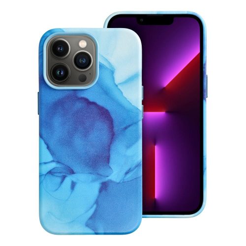 bőr MAG COVER tok IPHONE 13 Pro-hoz, kék splash