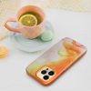 bőr MAG COVER tok IPHONE 12 Pro készülékhez narancs fröccsenés