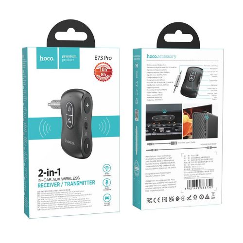 Car transmitter bluetooth Hoco Jack 3,5 mm E73 PRO black