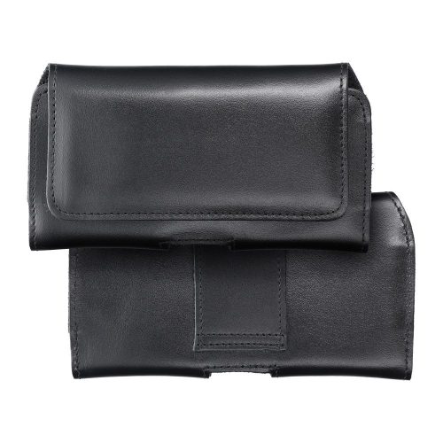 ROYAL univerzális, vízszintes bőr övtok M méret IPHONE 12 MINI / 13 MINI / SAMSUNG A40 / S8 / XIAOMI 12 / redmi 5A fekete