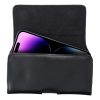 ROYAL univerzális, vízszintes bőr övtok M méret IPHONE 12 MINI / 13 MINI / SAMSUNG A40 / S8 / XIAOMI 12 / redmi 5A fekete