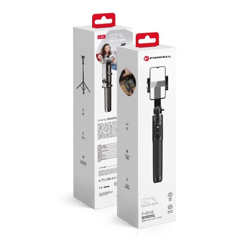 CELL F-GRIP S150XL szelfibot vezeték nélküli távirányítós állvánnyal fekete