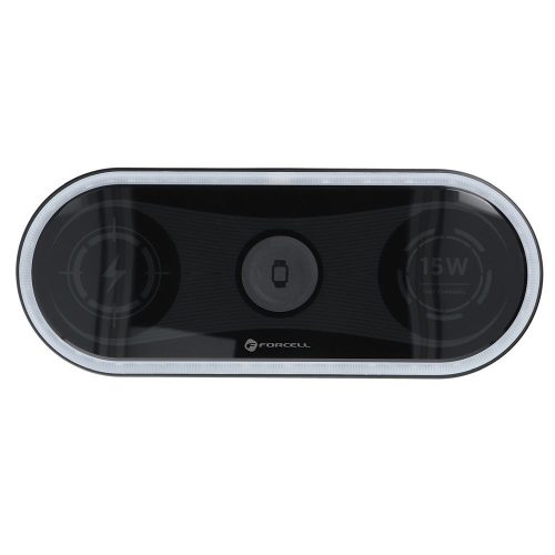 CELL F-ENERGY Ellipse vezeték nélküli töltő 3in1 kompatibilis az Apple Qi QC 15W fekete