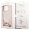 GUESS tok IPHONE 14 Pro készülékhez GUHCP14LLC4PSGP (Liquid Glitter 4G Translucent) rózsaszín