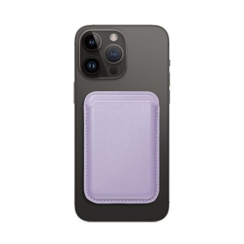 bőr MAG pénztárca kompatibilis MagSafe lilac