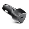 CELL F-ENERGY Carbon CC50-1C autós töltő Type C + Type C - Lightning kábel PD 3A 20W fekete
