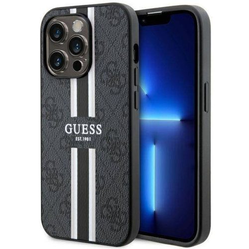 GUESS tok az IPHONE 14 Pro Max-hoz, MagSafe kompatibilis GUHMP14XP4RPSK (4G Printed Stripes) fekete