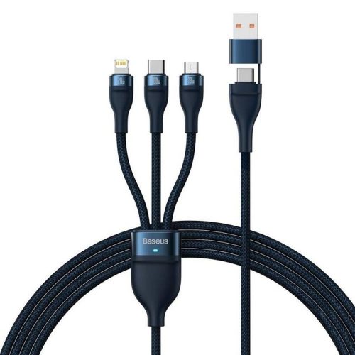 BASEUS kábel 3 az 1-ben USB A / Típus C - Micro USB / Lightning / Típus C PD QC 5A 100W CASS030103 1,2 m kék
