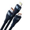 BASEUS kábel 3 az 1-ben USB A / Típus C - Micro USB / Lightning / Típus C PD QC 5A 100W CASS030103 1,2 m kék