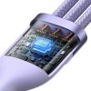BASEUS cable 3in1 USB A / Typ C to Micro USB / Lightning / Type C PD QC 5A 100W CASS030105 1,2 m purple