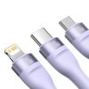 BASEUS cable 3in1 USB A / Typ C to Micro USB / Lightning / Type C PD QC 5A 100W CASS030105 1,2 m purple