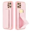 bőr Tok KICKSTAND az IPHONE 15 Plus-hoz rózsaszín
