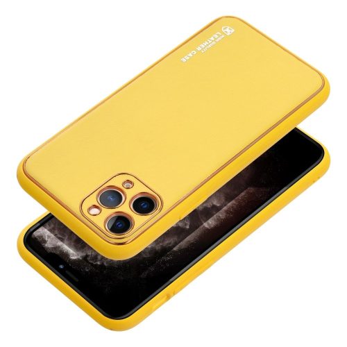 bőr tok az IPHONE 15 Plus készülékhez, sárga