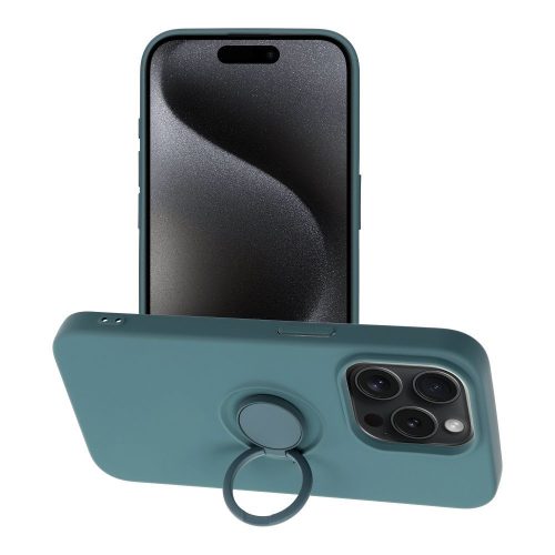SILICONE RING tok IPHONE 15 Pro zöld számára