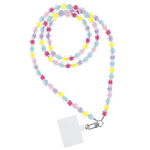 COLORFUL Phone lanyard, Telefon medál / zsinór hossza 120cm (hurokban 60cm) / nyakban - többszínű