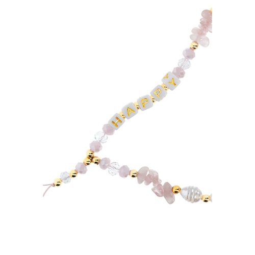 HAPPY Phone lanyard, Phone pendant / cord length 44cm (22cm in the loop) / on hand - lite pink
