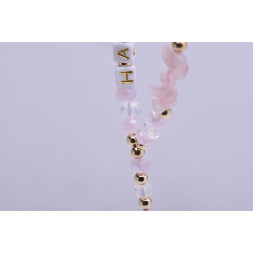 HAPPY Phone lanyard, Phone pendant / cord length 44cm (22cm in the loop) / on hand - lite pink