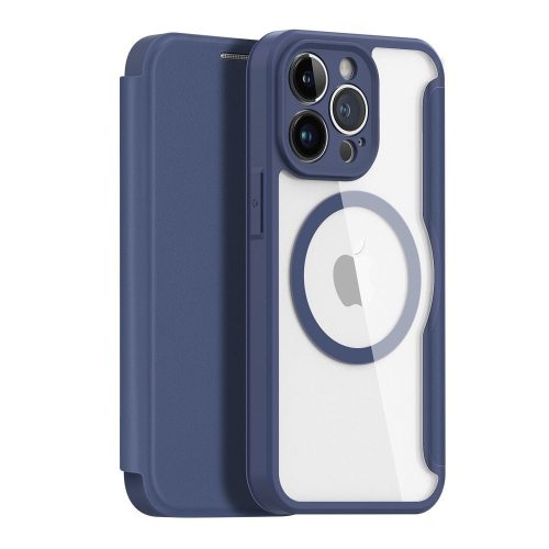 DUX DUCIS pénztárca tok SKIN X PRO MagSafe kompatibilis az IPHONE 14 Plus-készülékkel, kék