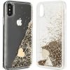 GUESS case for IPHONE X / XS GUOHCPXGLHFLGO (Charms 2 Liquid Glitter) gold