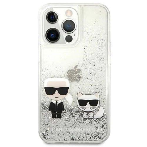 KARL LAGERFELD case for IPHONE 13 Pro KLHCP13LGKCS (Liquid Glitter K&C) silver