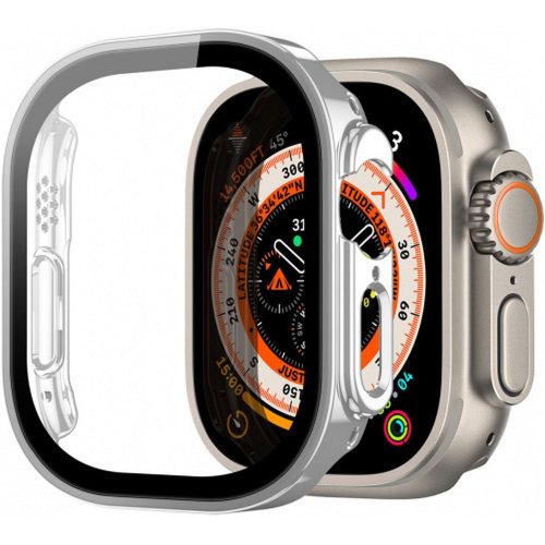 DUX DUCIS tok HAMO védőüveggel Apple Watch Ultra / Ultra 2 49 mm ezüst számára