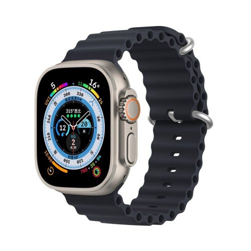 DUX DUCIS strap OCEAN WAVE szilikon Apple Watch 42 / 44 / 45 mm grafit