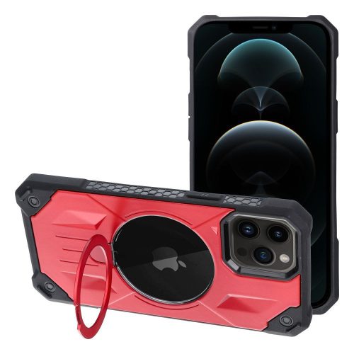 ARMOR MAG COVER tok, kompatibilis a MagSafe-fel, IPHONE 12 Pro Max piros