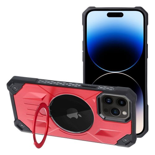 ARMOR MAG COVER tok kompatibilis a MagSafe-fel, IPHONE 14 Pro-hoz, piros