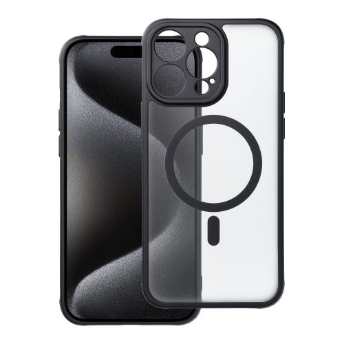 FULL MATTE MAG COVER tok, kompatibilis a MagSafe-kel az IPHONE 15 Pro Max-hoz, fekete