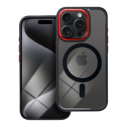 COLOR EDGE MAG COVER tok MagSafe-kompatibilis az IPHONE 15 Pro számára fekete piros